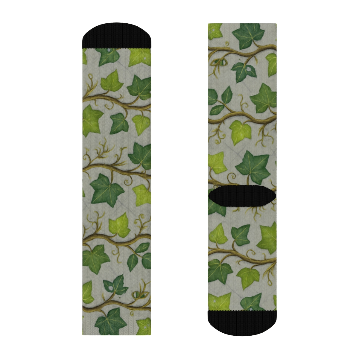 Dewdrop Ivy Trellis Bands On Stone Gray custom crew socks