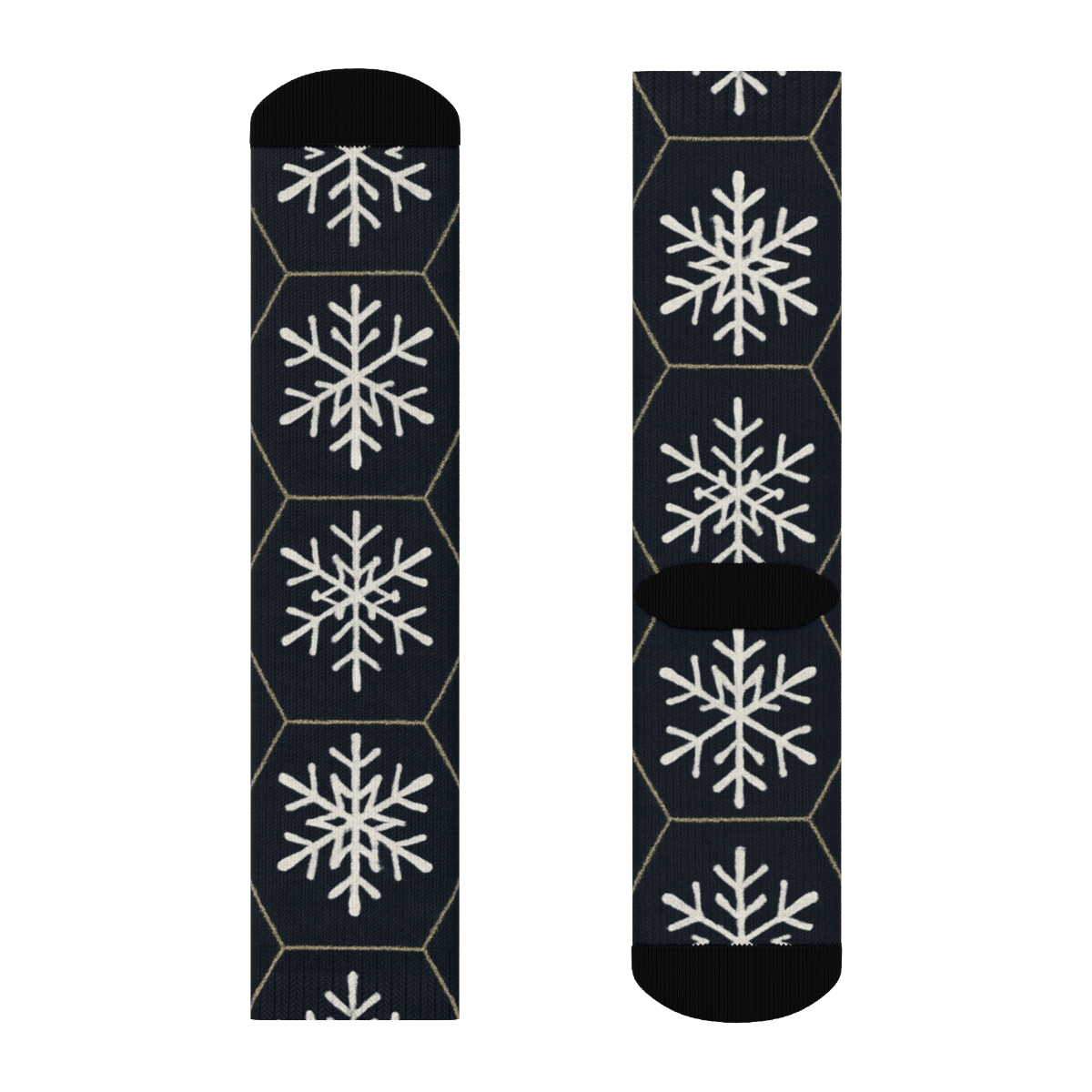 Snowflake Paw Tessellation On Midnight personalized crew socks