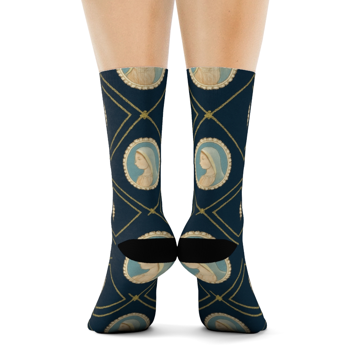 Mary Cameo Constellation Lattice soft everyday crew socks