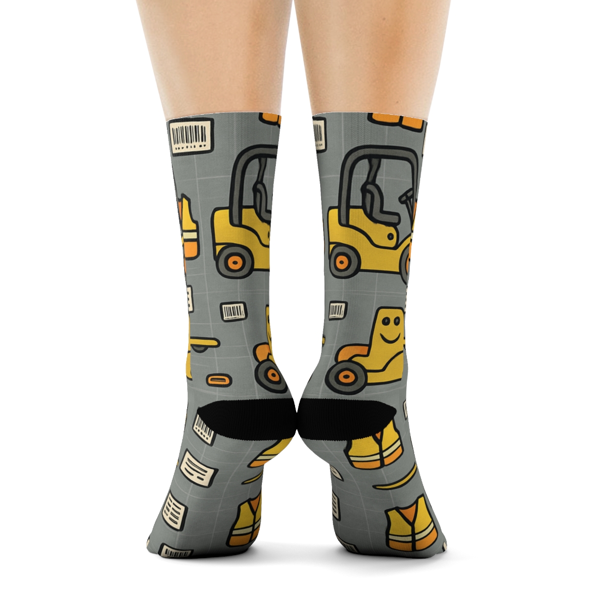 Forklift Parade With Warehouse Worker Charm comfortable cotton crew socks