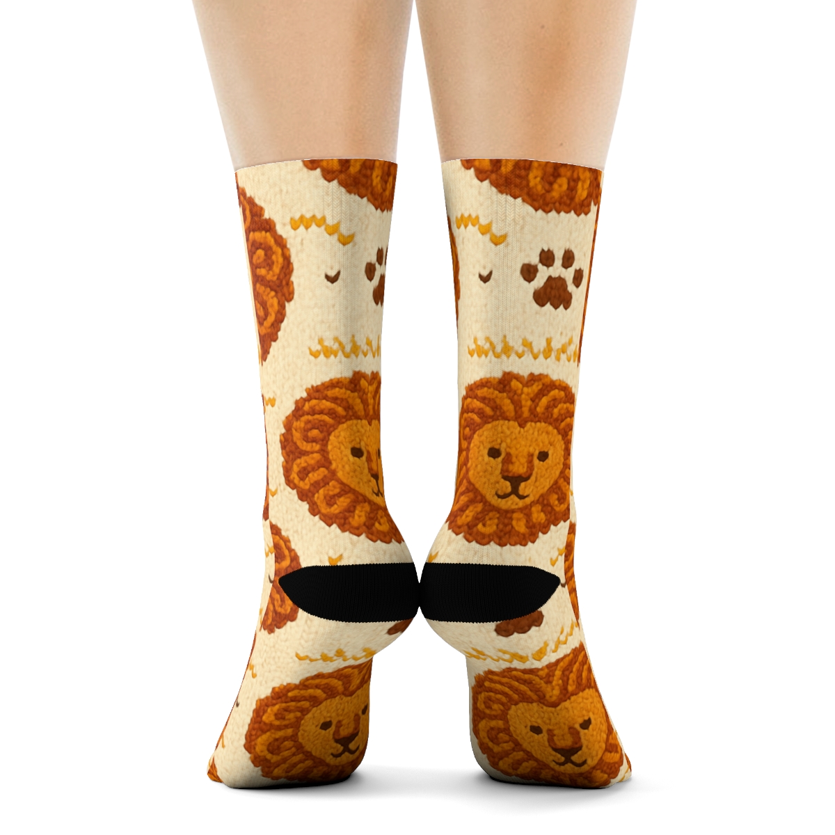 Knitted Illusion Lion Mane Lattice personalized crew socks