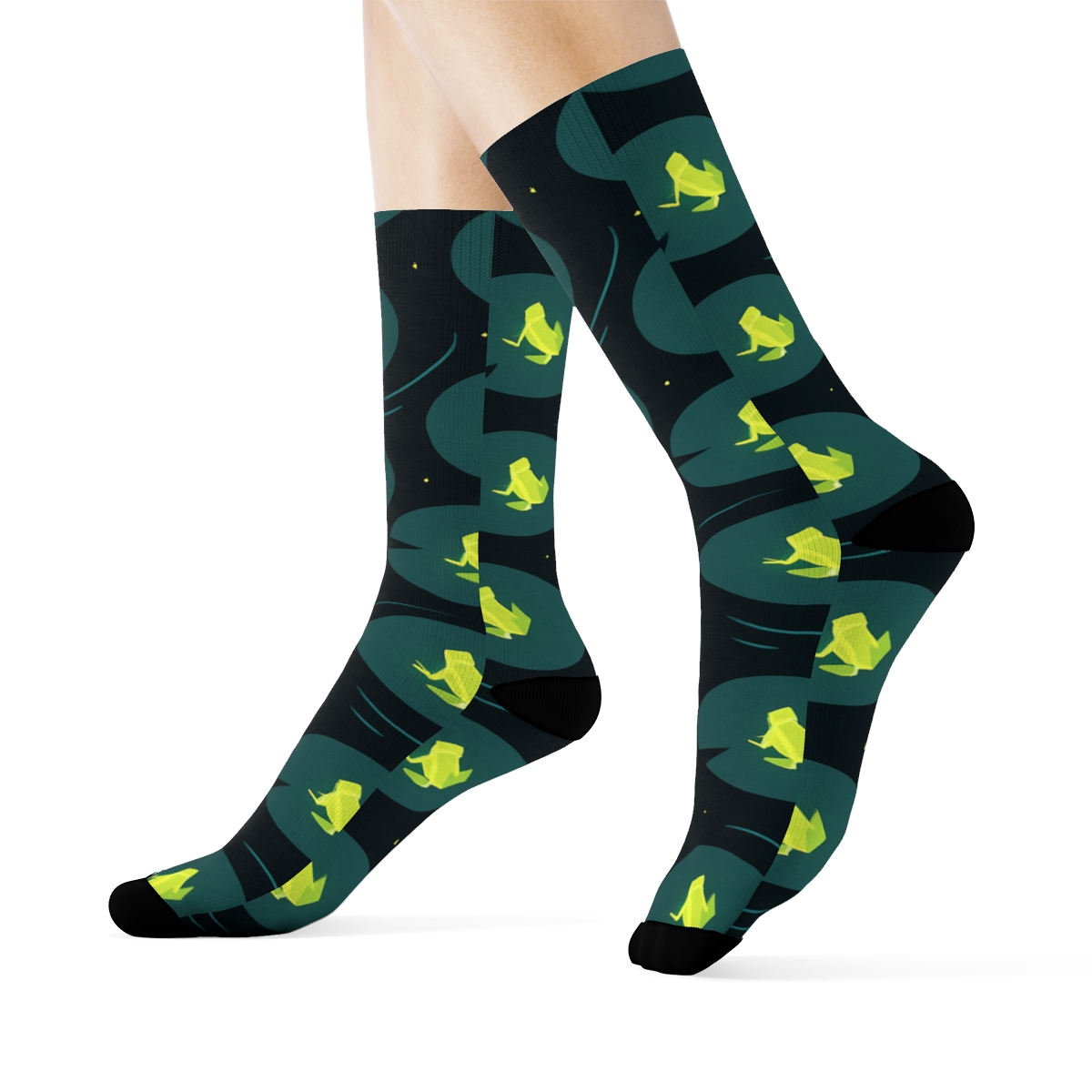 Celestial Lily Pads With Prism Frog Glow comfortable cotton crew socks