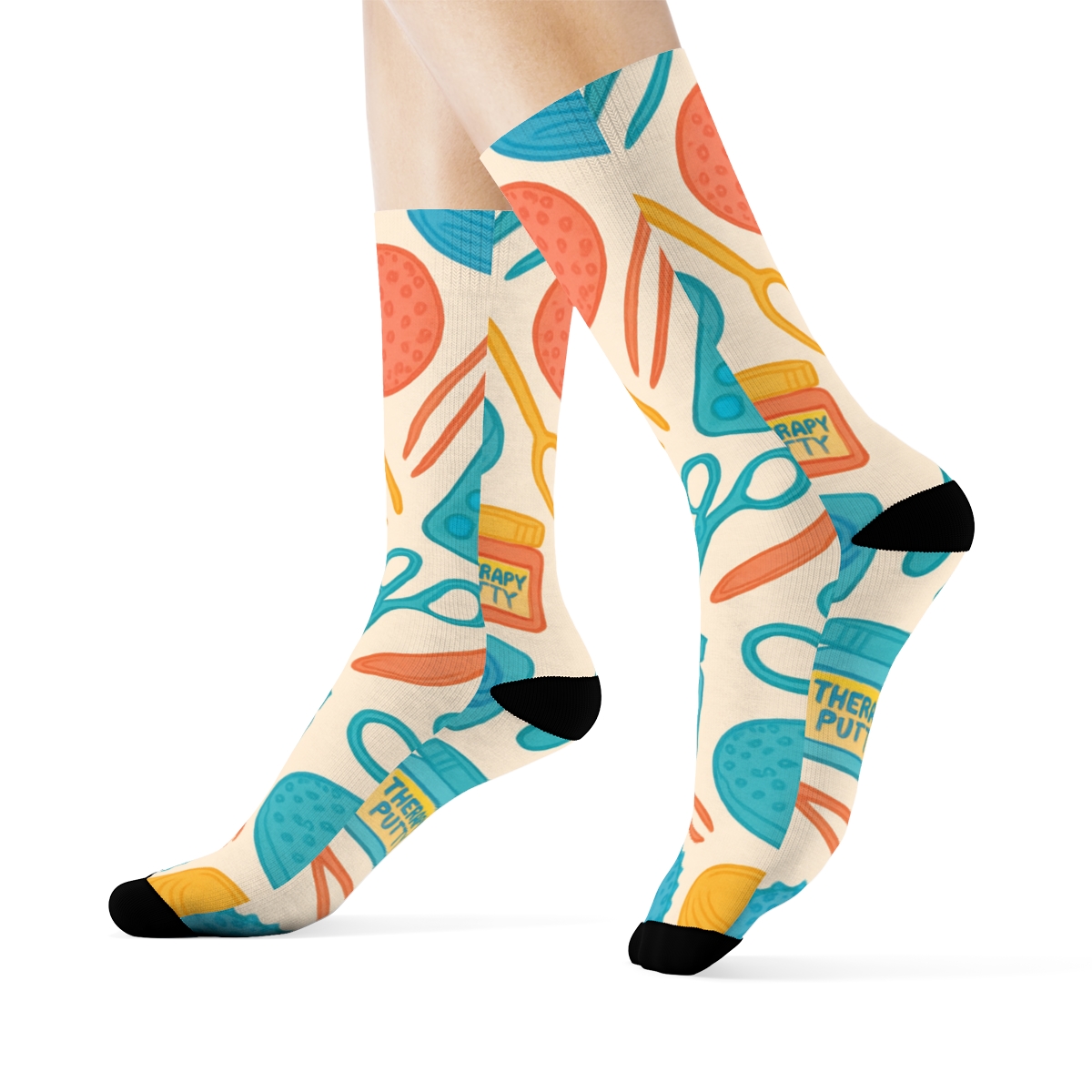 Therapy Tools Parade With Occupational Therapist Icons stylish athletic crew socks