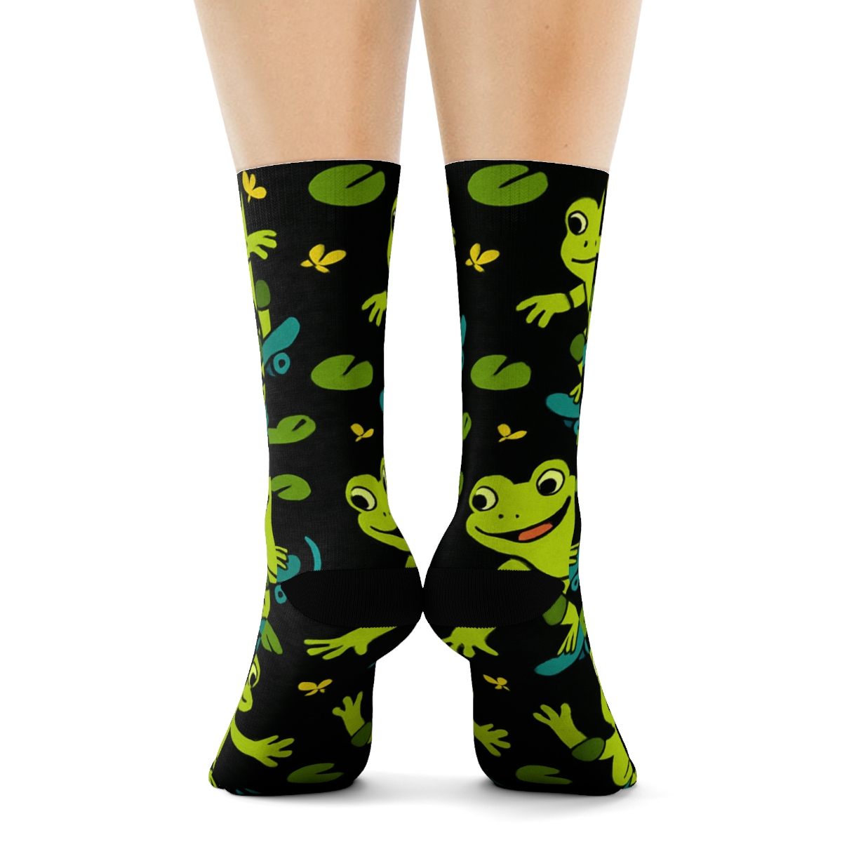 Frog Skateboard Alley Scatter comfortable cotton crew socks