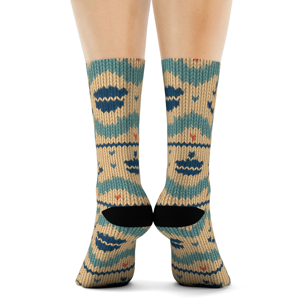 Wave Rope Ship Captain Knit Illusion soft everyday crew socks