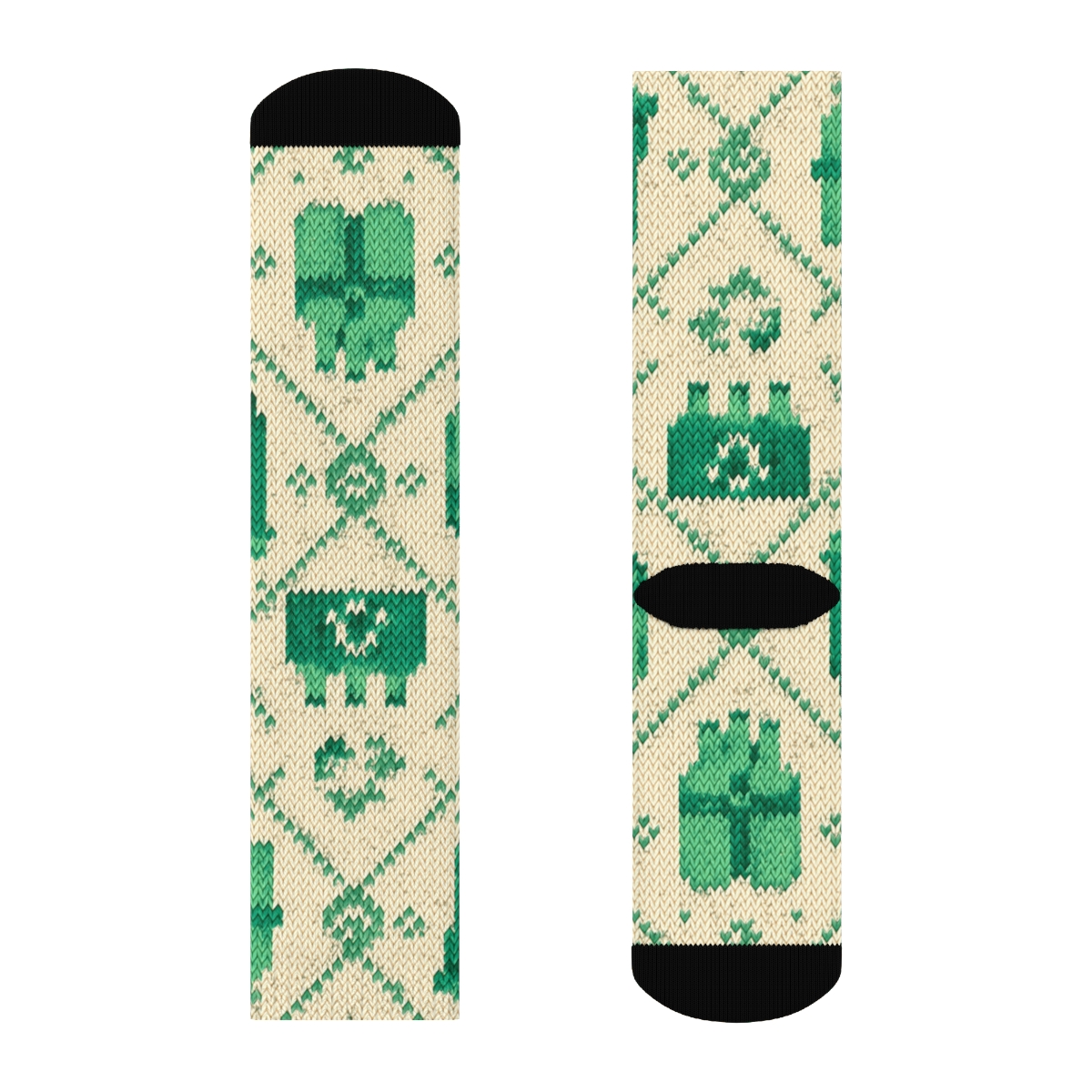 Recycling Plant Worker Knit Illusion Bin Lattice custom crew socks
