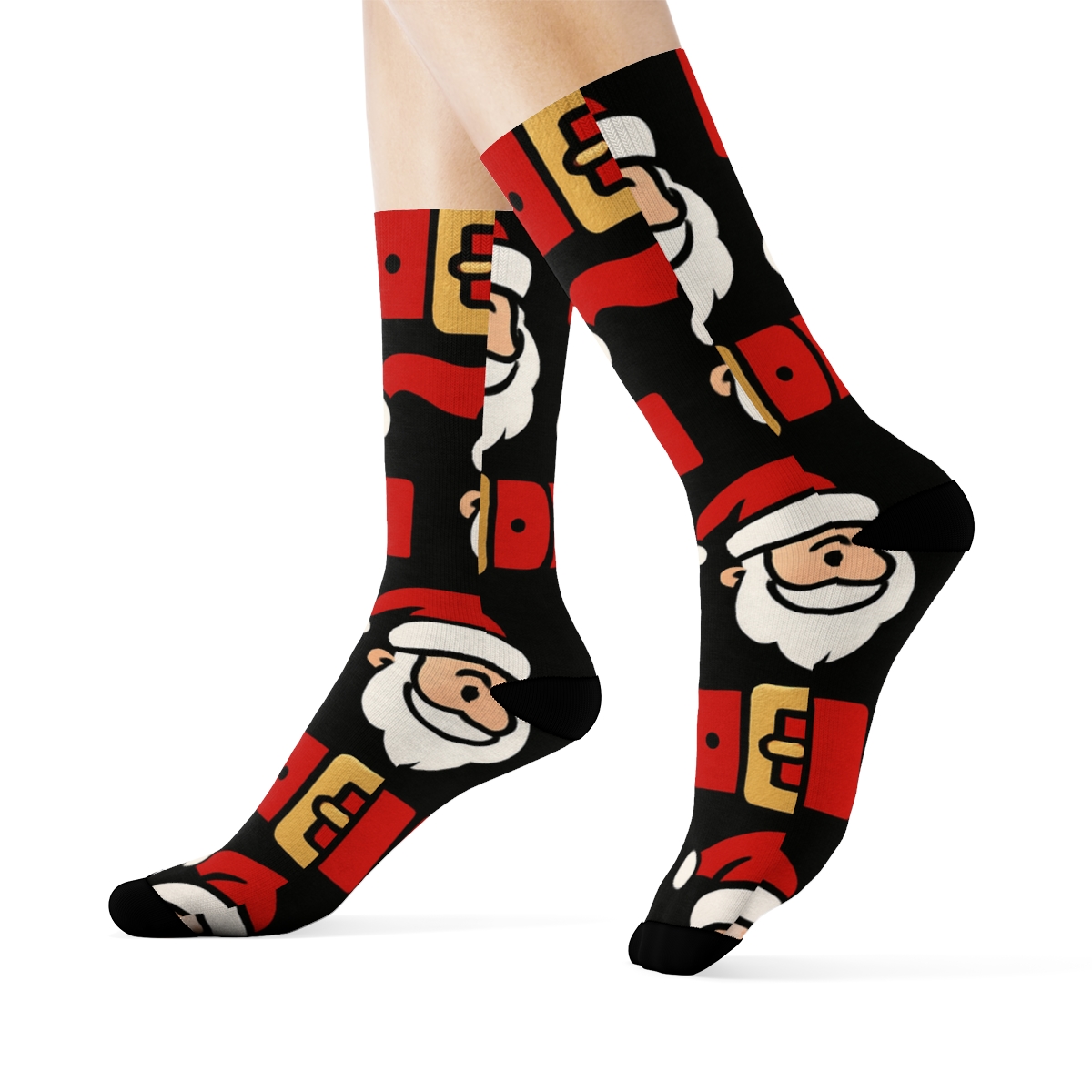Belt Buckle Progression With Santa soft everyday crew socks