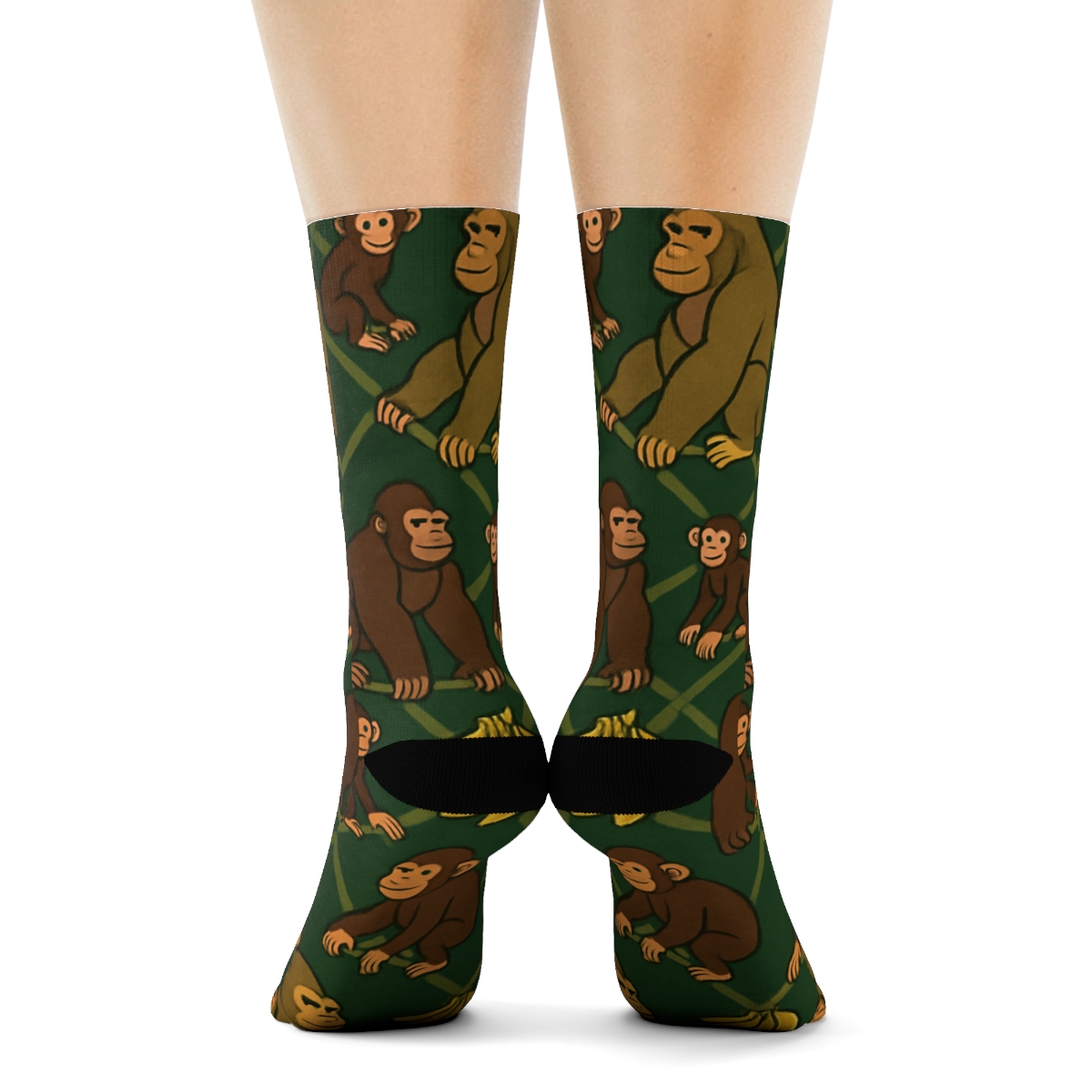 Ape Jungle Lattice Night Pattern stylish athletic crew socks