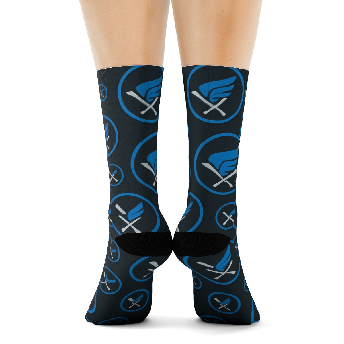 Emblem Wave With Blue Jays stylish athletic crew socks