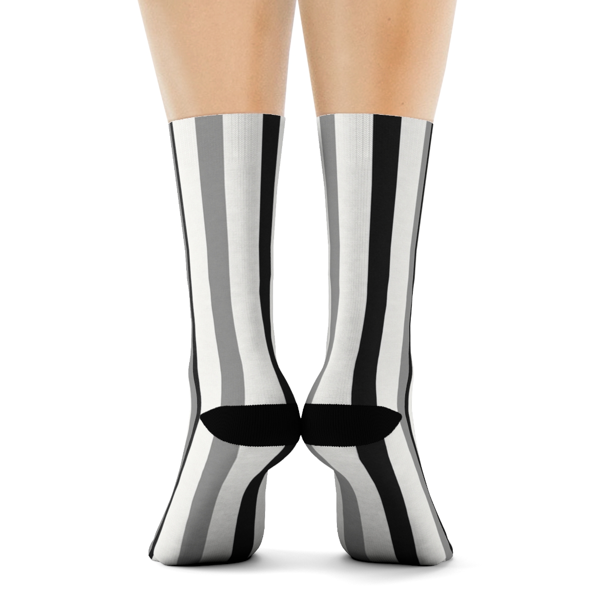 Binary Stripe Sequence designer printed crew socks