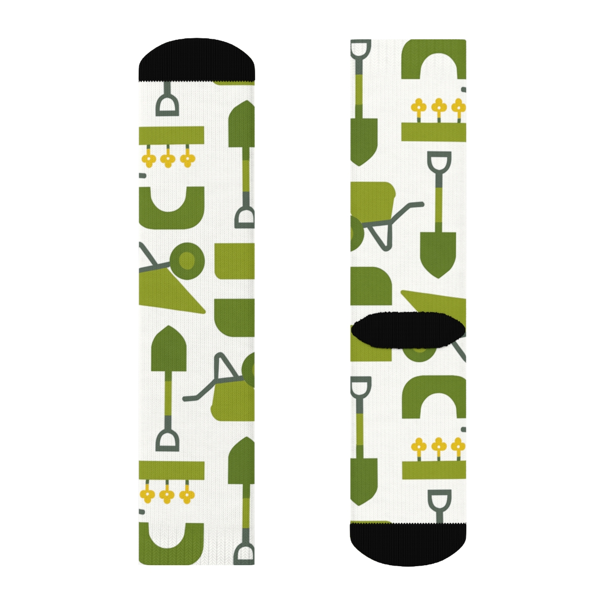 Modern Minimalist Grid Of Garden Icons With Groundskeeper soft everyday crew socks