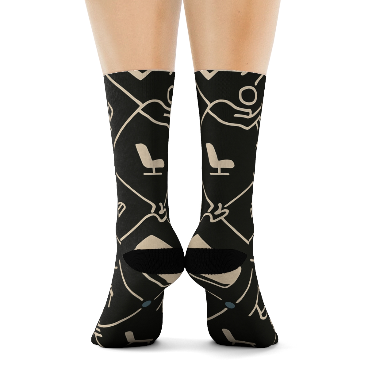 Notebook Lattice With Counselor Hands On Black soft everyday crew socks