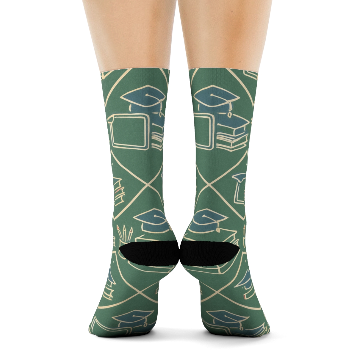 Vintage Poster Tessellation Of Principal Desk School Principal premium sports crew socksVintage Poster Tessellation of Principal Desk School principal Crew Socks - Image 4
