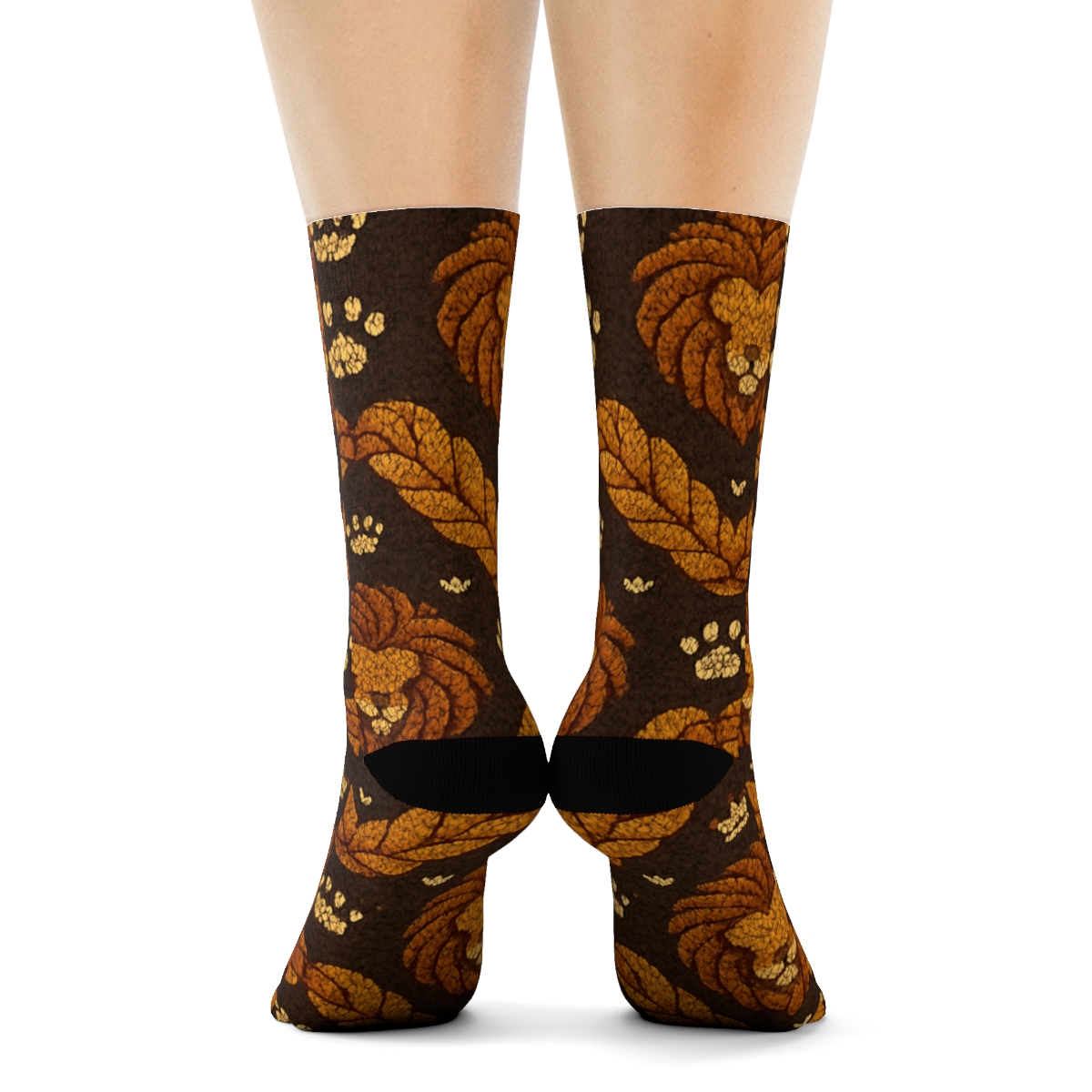 Knitted Illusion Lion Mane Chevron Bands comfortable cotton crew socks