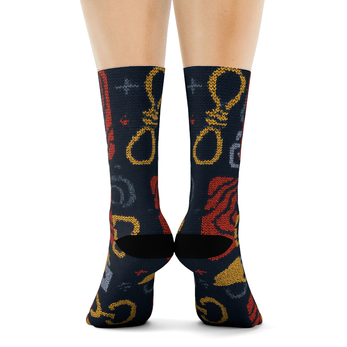 Knitted Illusion Map Tiles For Search And Rescue Worker Gear comfortable cotton crew socks