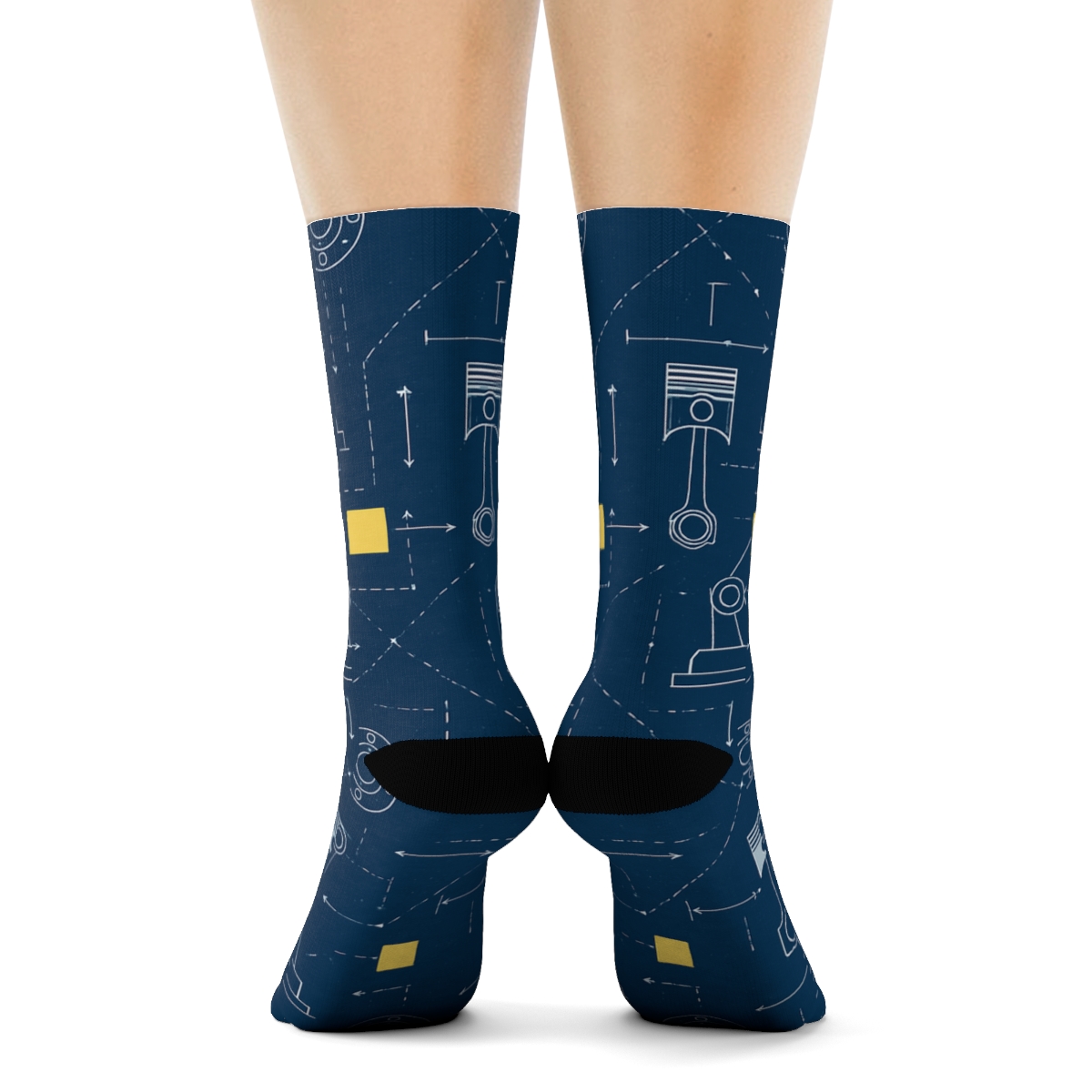 Blueprint Lattice With Mechanical Engineer Interior comfortable cotton crew socks