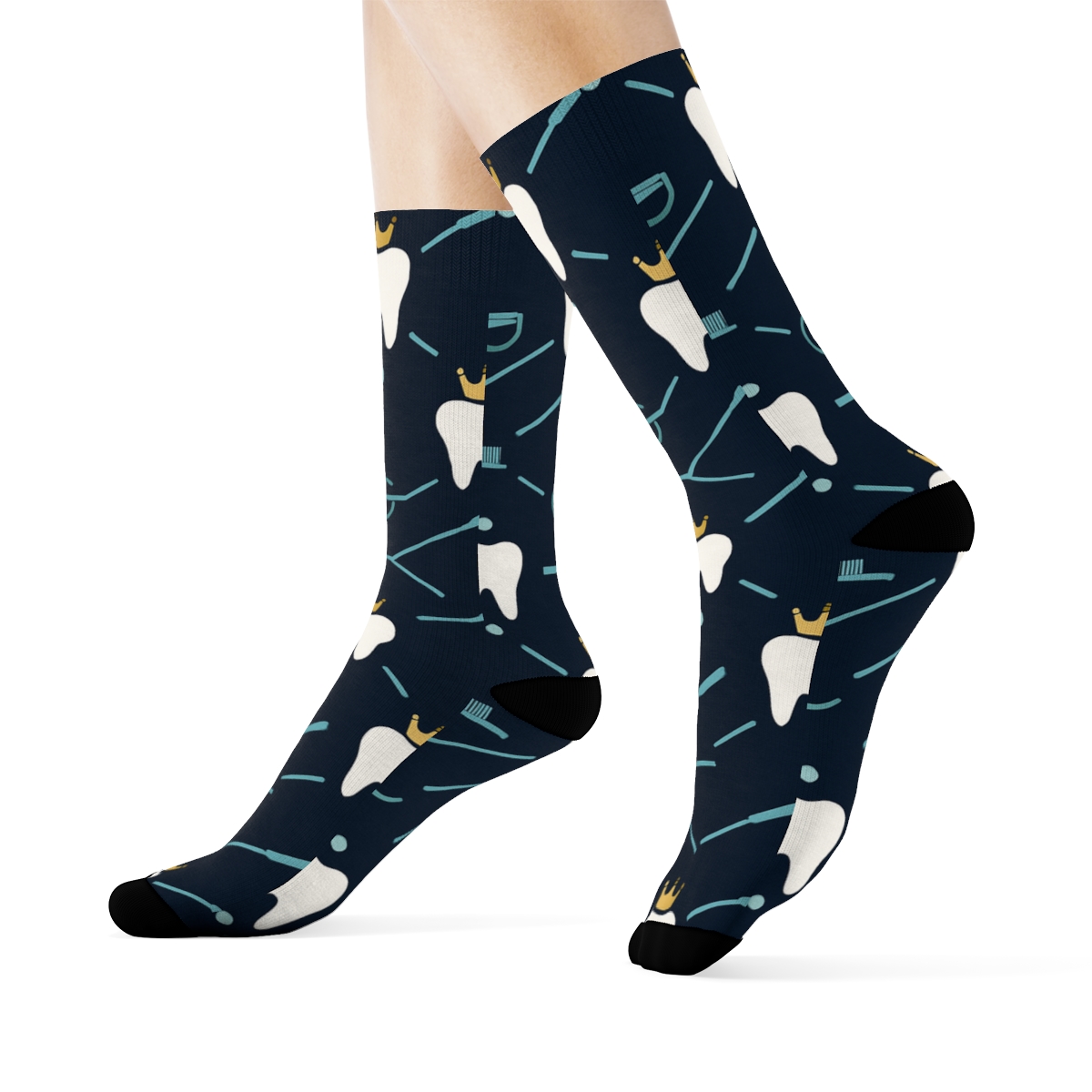 Crowned Incisor Constellations Pattern Dentist Edition soft everyday crew socksCrowned Incisor Constellations Pattern Dentist Edition Crew Socks - Image 3