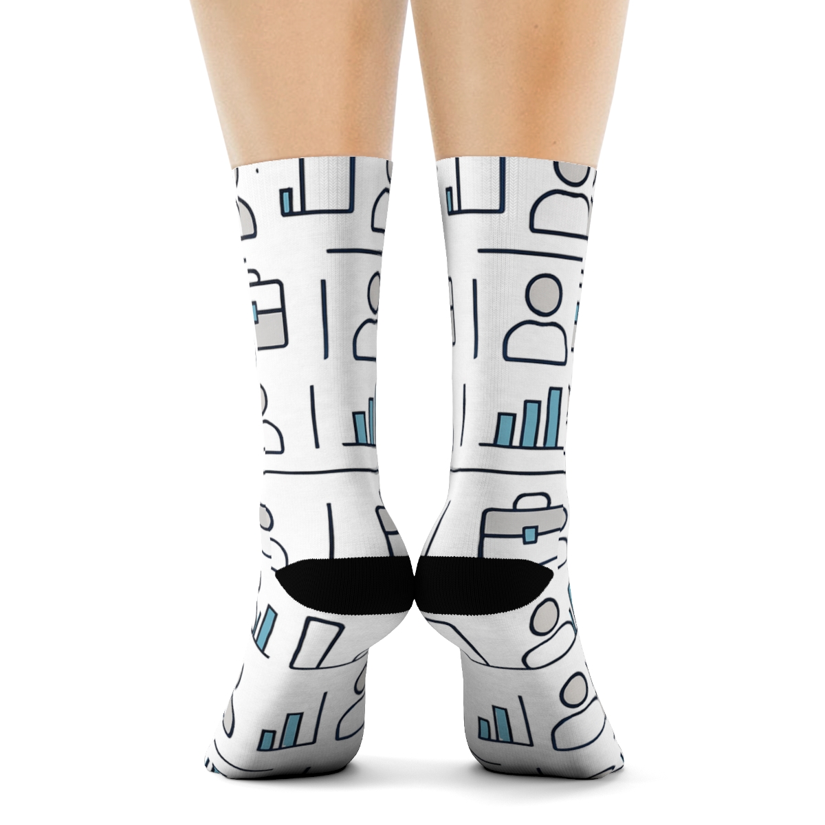 Briefcase Grid With Salesperson Rhythm designer printed crew socks