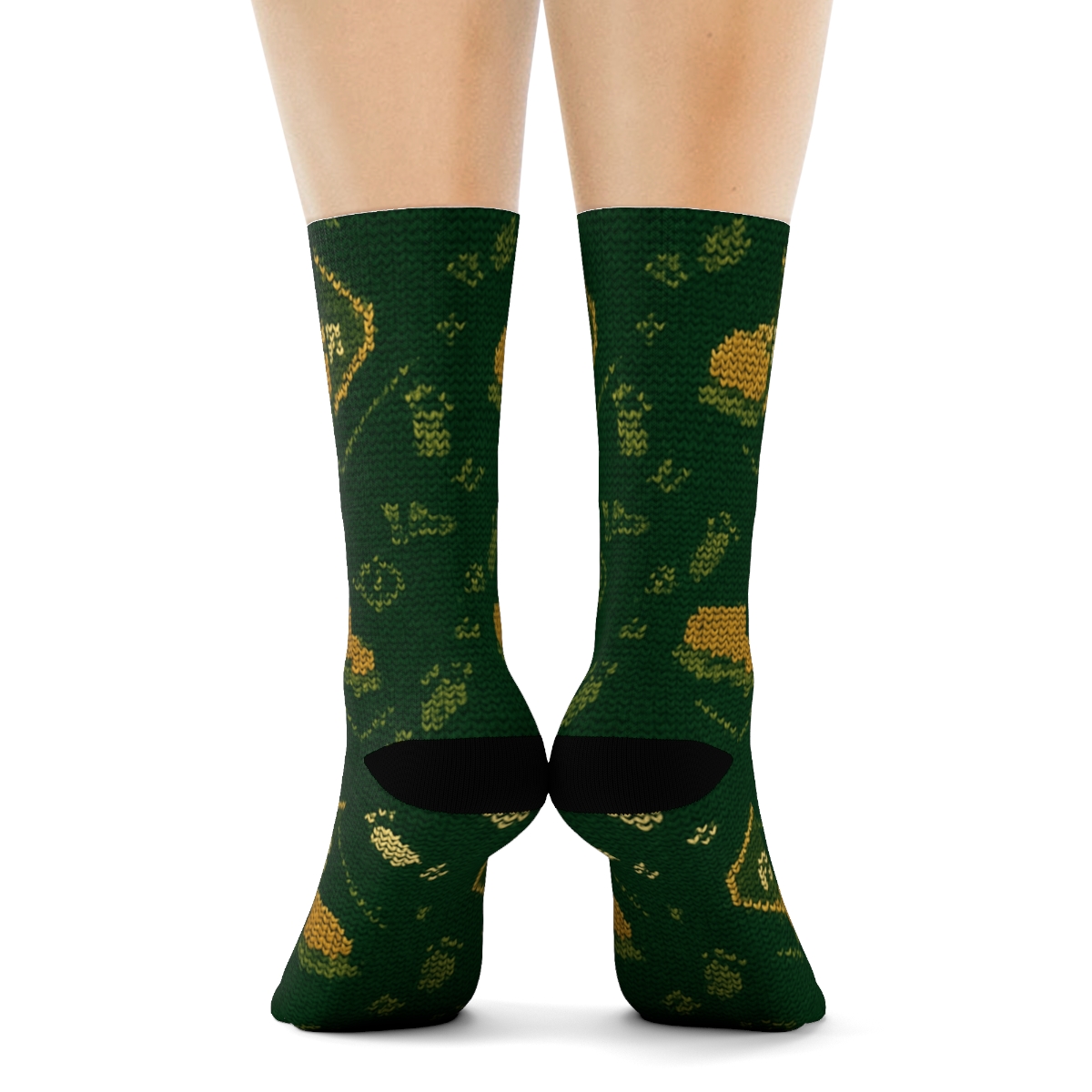 Knitted-Style Park Ranger Badge And Boot Lattice stylish athletic crew socks
