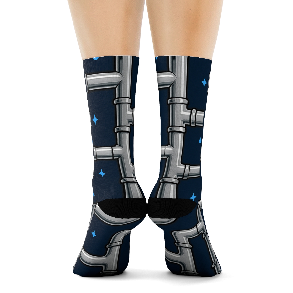 Plumber Starfield Pipe Lattice stylish athletic crew socks