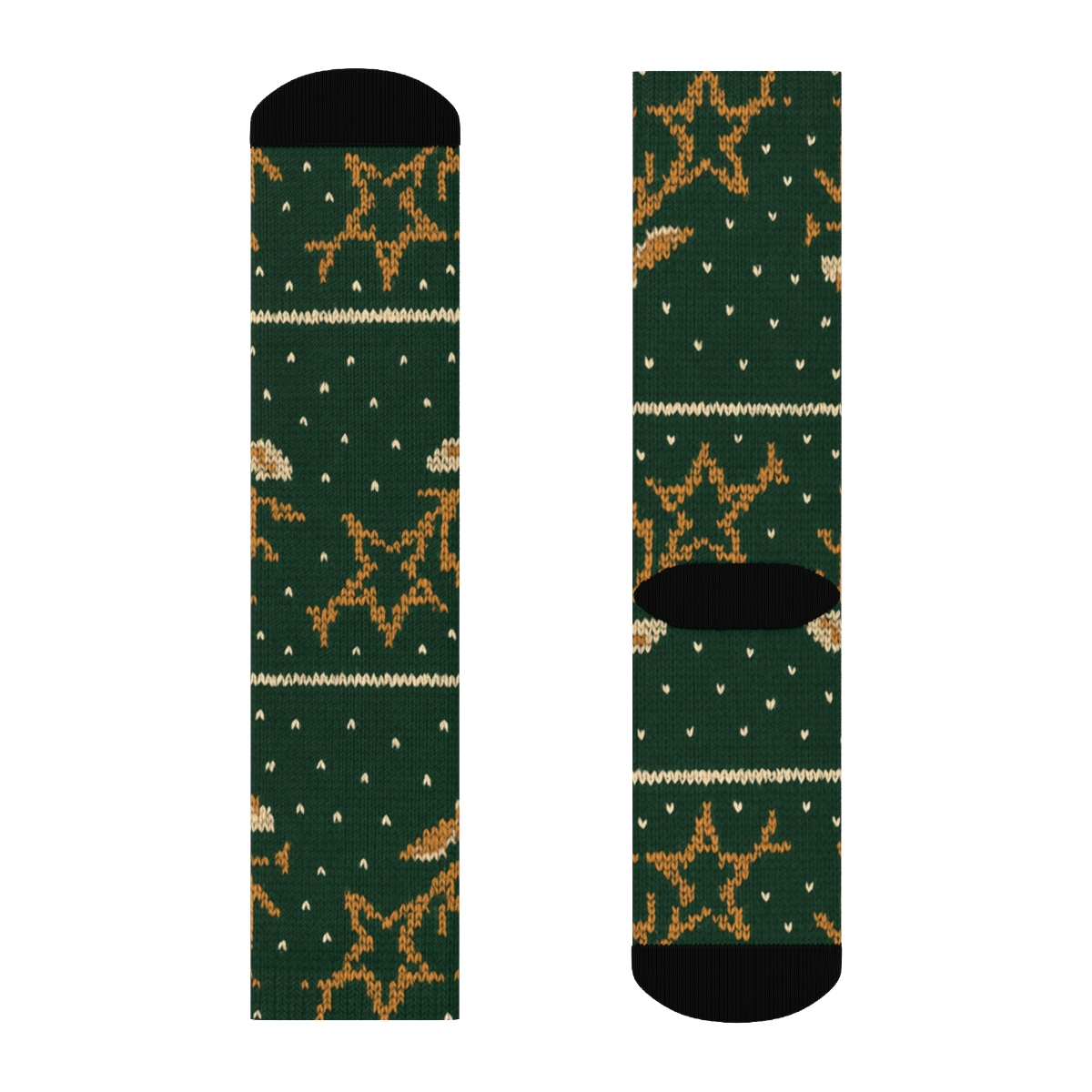 Reindeer Nordic Starfall Knit Illusion soft everyday crew socks