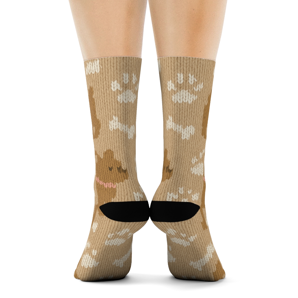 Knitted French Bulldog Cozy Cable Repeat trendy patterned crew socks