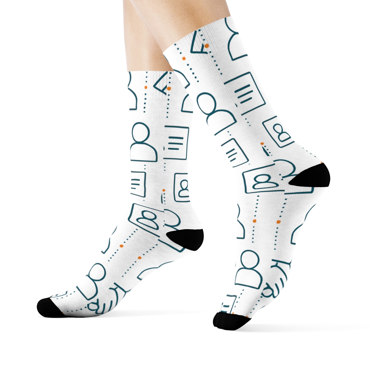 Minimal Grid With Salesperson Handshake Icons soft everyday crew socks