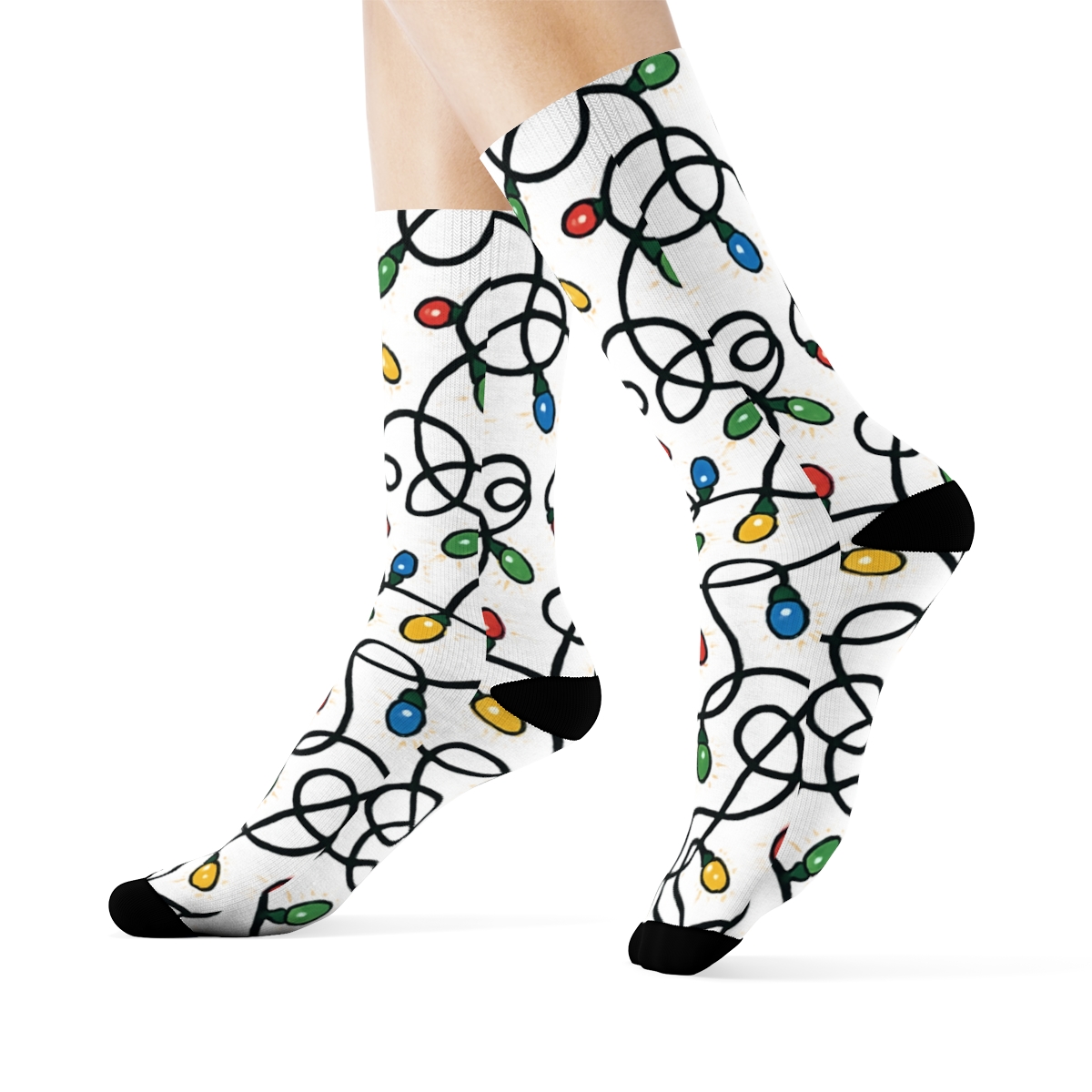 Tangled Multicolor Light Tangle Scatter unique graphic crew socks