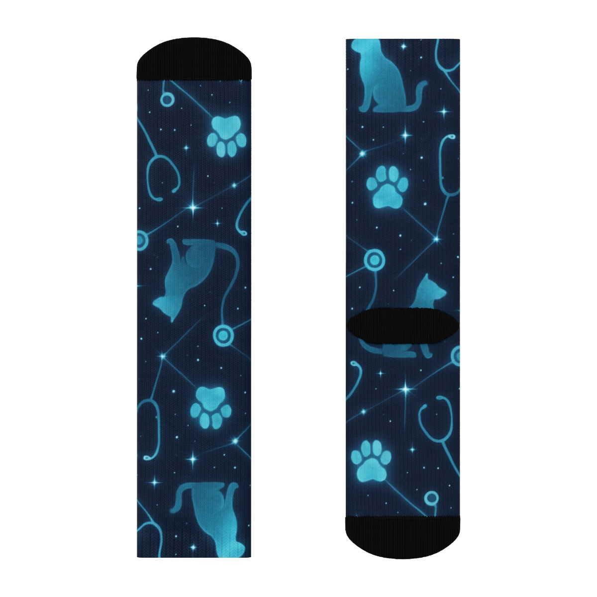 Constellation Paw Grid Veterinarian Pattern soft everyday crew socks