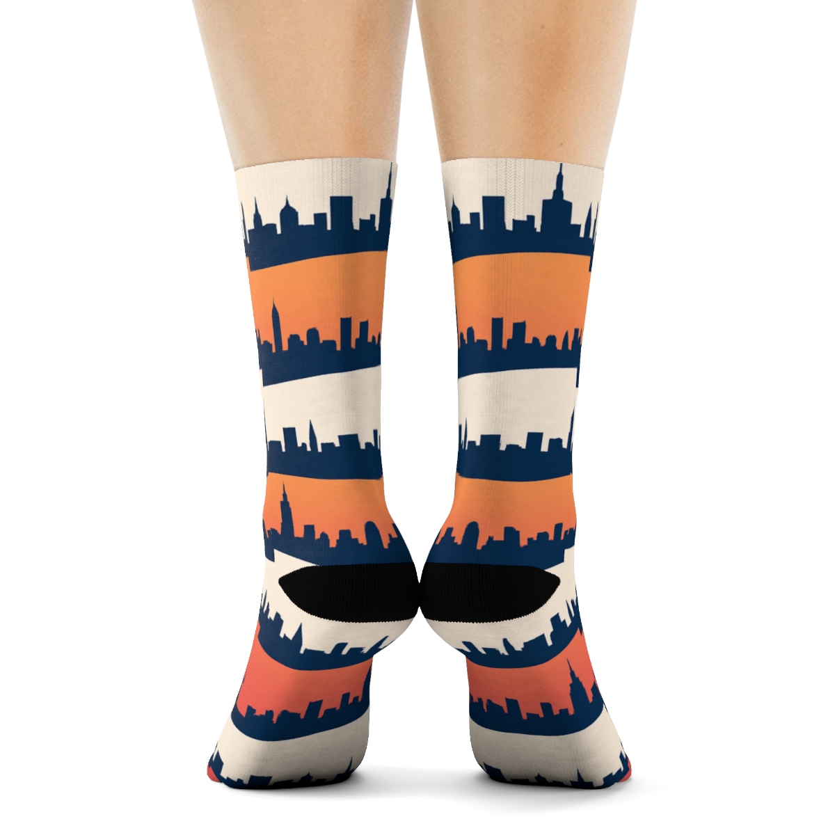 Sunset City Skyline Tour Guide Edition soft everyday crew socks