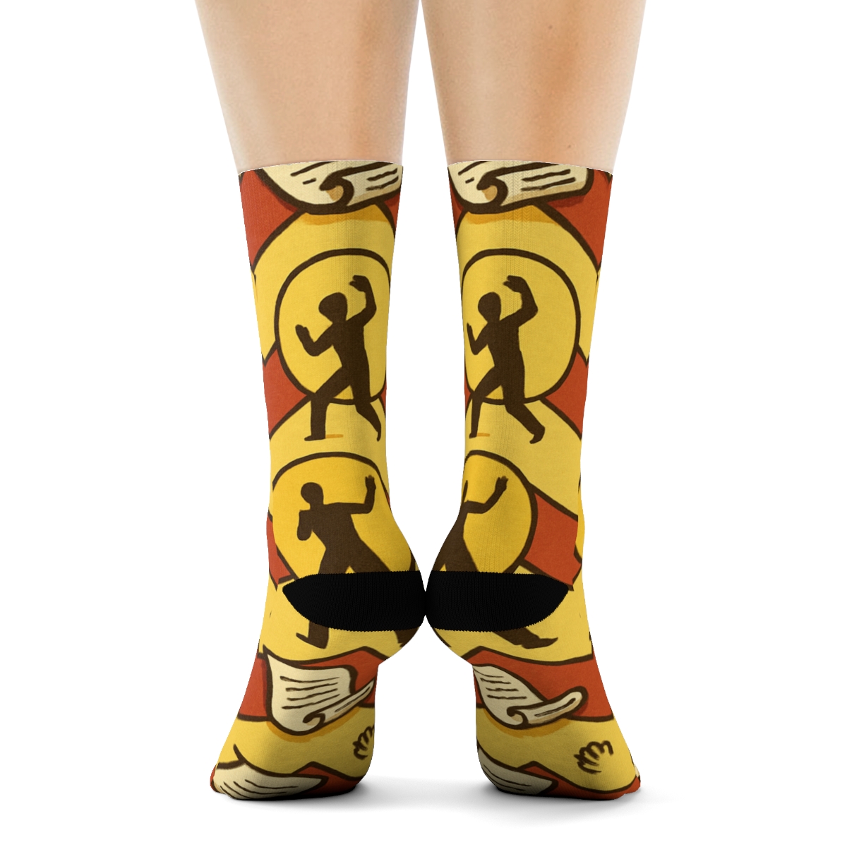 Script Chevron With Actor Spotlight trendy patterned crew socks