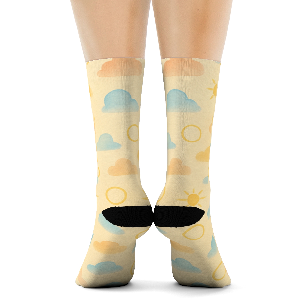 Sun Halo Scatter On Sunrise Pastel Field trendy patterned crew socks