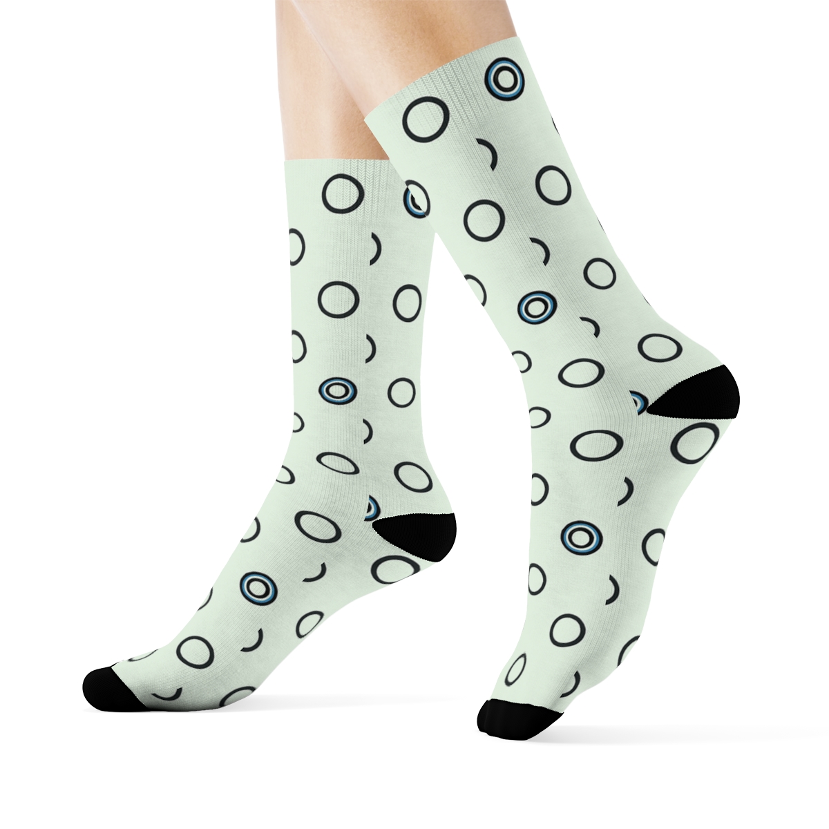 Tiny Ring Interval Rows soft everyday crew socks
