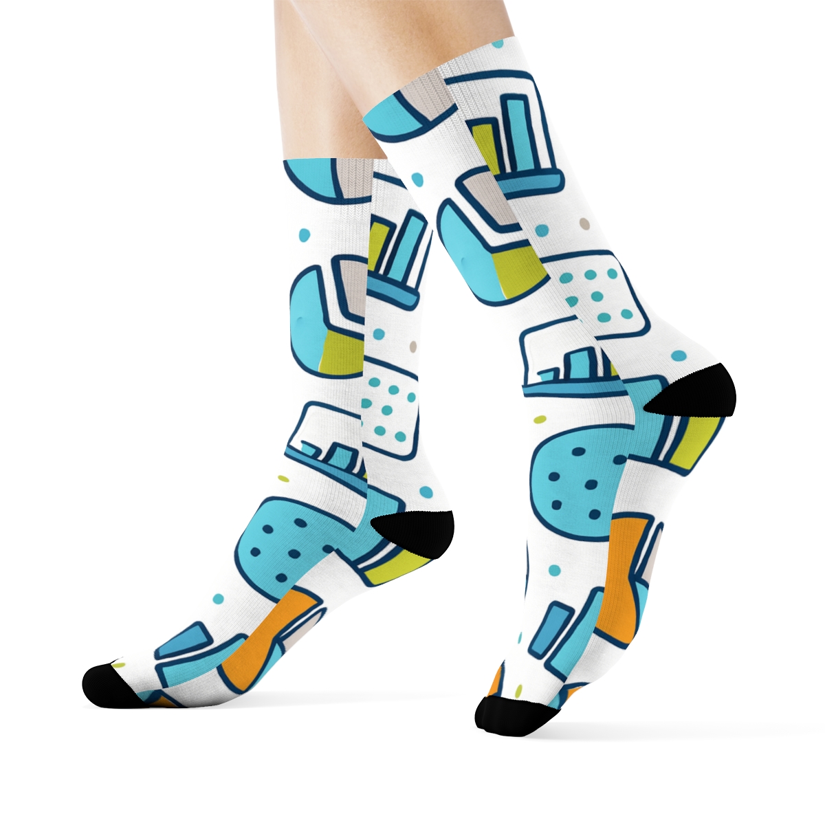 Trendline Carnival For The Data Analyst designer printed crew socks