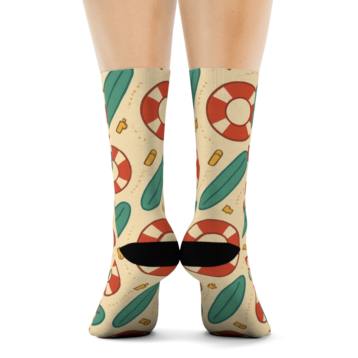 Rescue Ring Lattice With Lifeguard Rhythm unique graphic crew socks