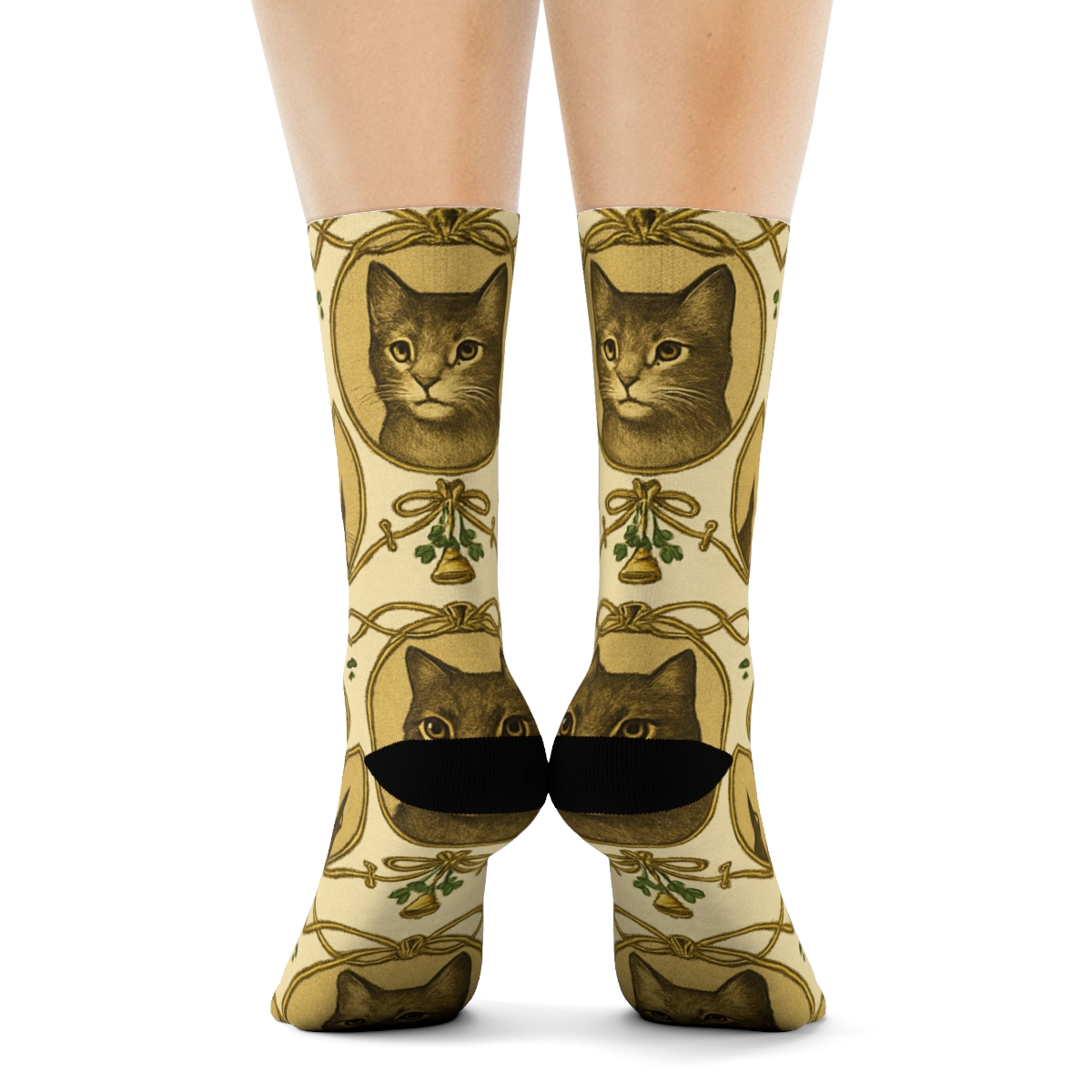 Golden Garland Cat Wave comfortable cotton crew socks