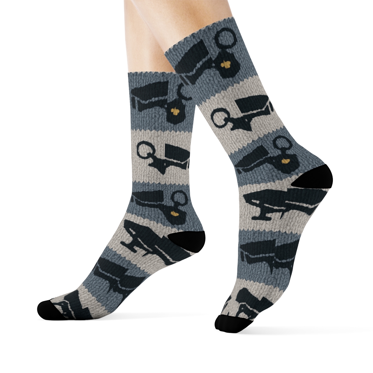 Prison Officer Knit Illusion Stripe Bands personalized crew socks