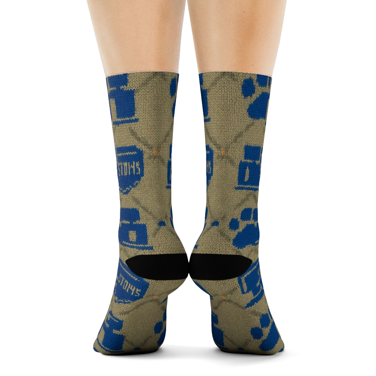 Customs Officer-Badge Lattice On Khaki Field stylish athletic crew socks