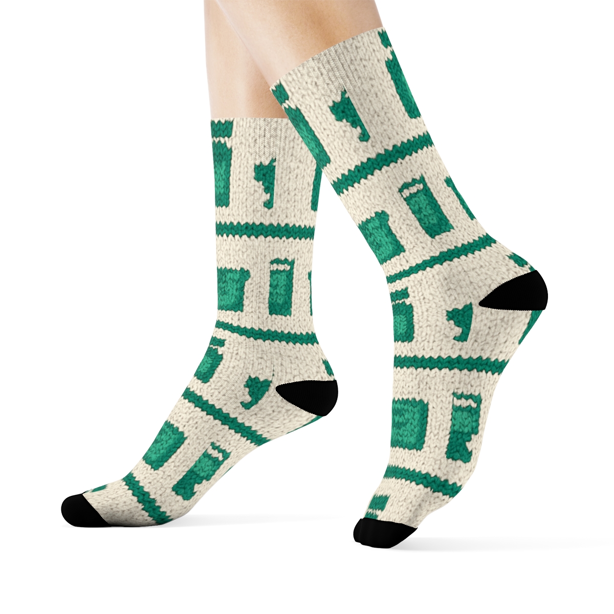 Knitted Pharmacist Shelf Stripe Pattern custom crew socks