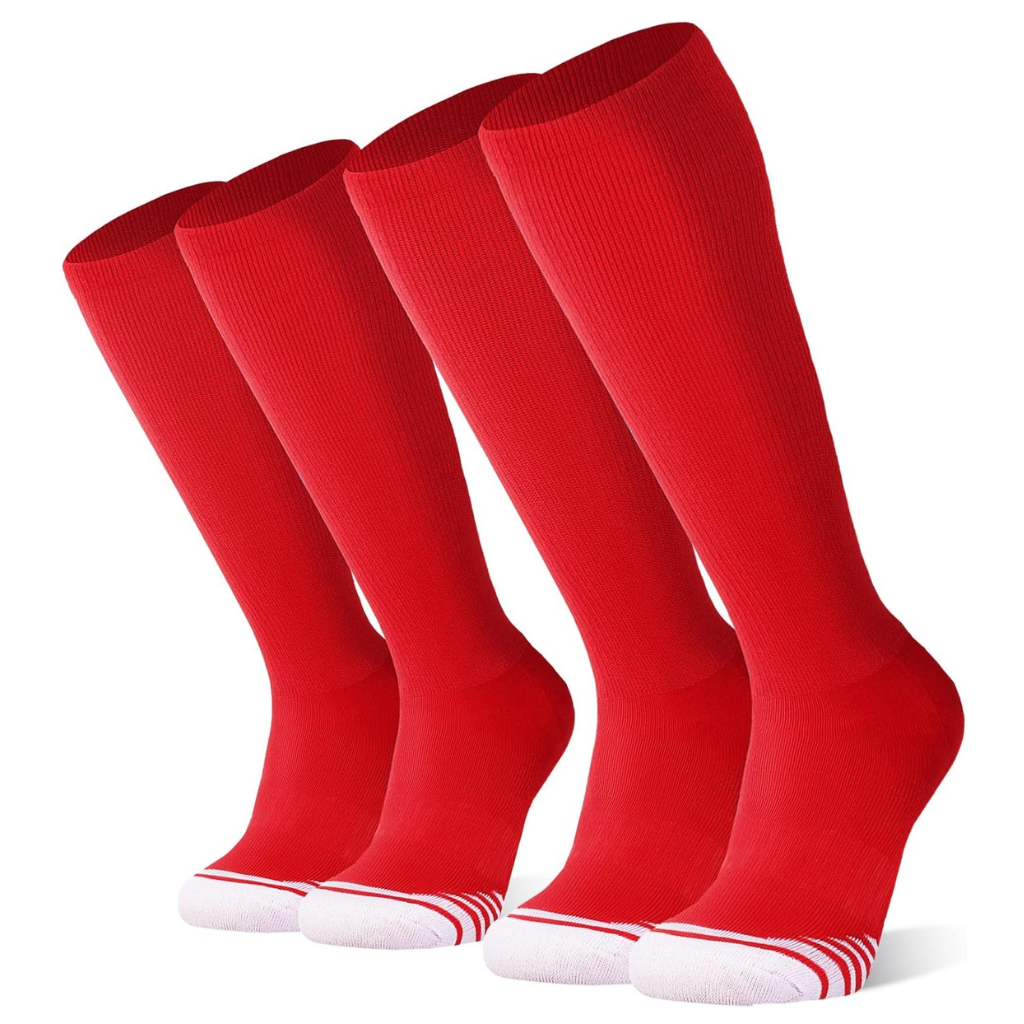 Pack of 2 Baseball Soccer and Softball Over the Calf Knee High Socks for Kids Youth Men and Women