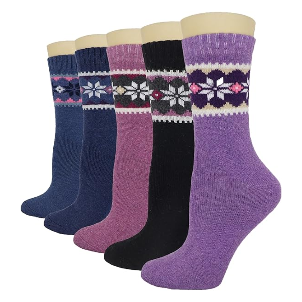 Geometric Knit Crew Pattern Blend Socks5 Pairs Of Geometric Knit Crew Pattern Blend Socks - Image 9