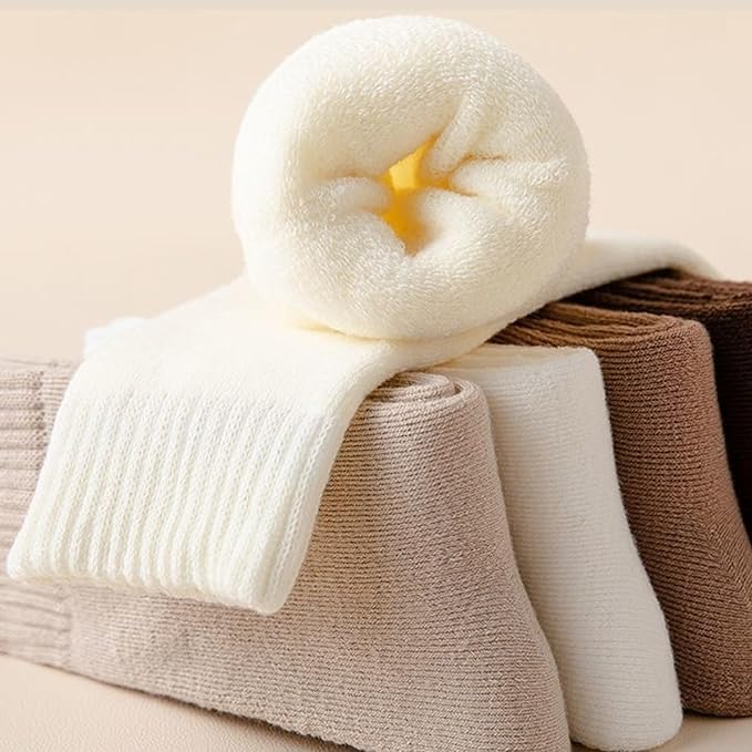 6 Pairs Of Warm Plush Terry Socks For Women