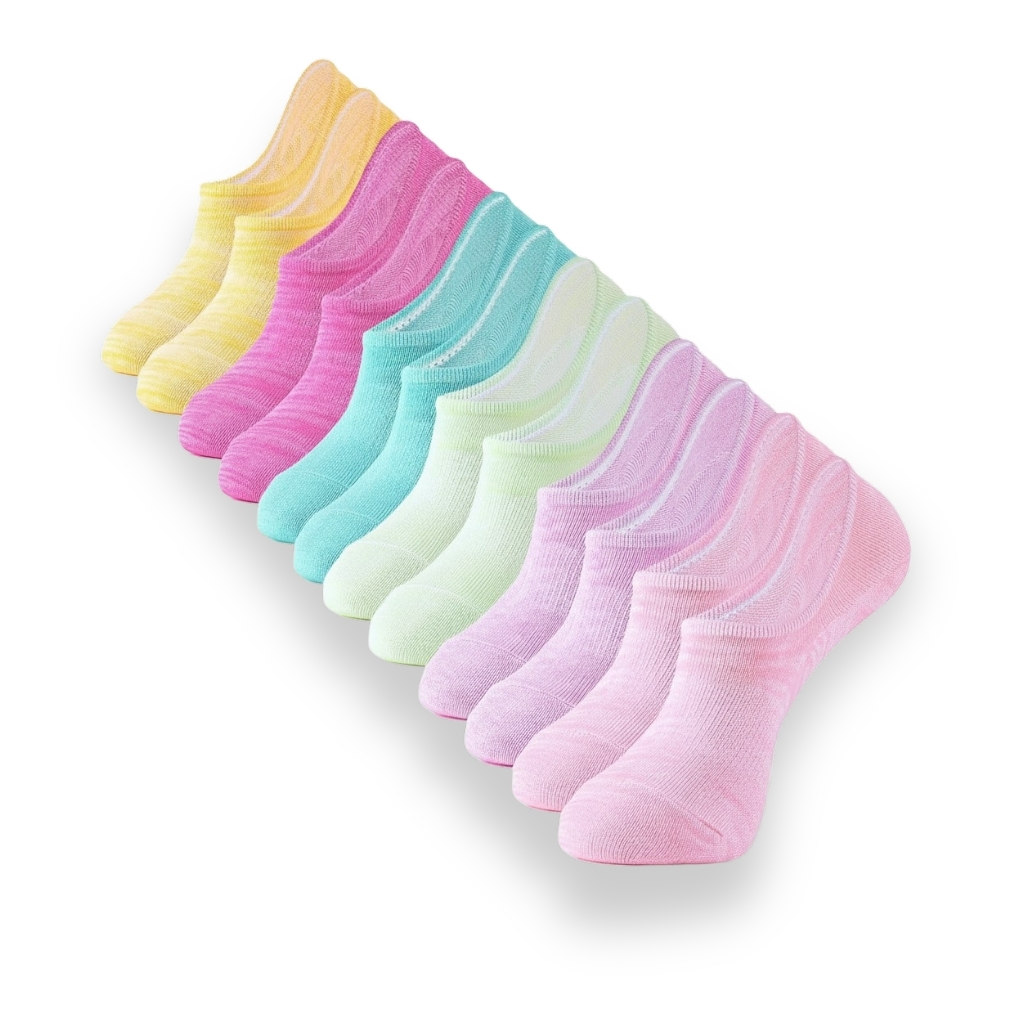 6 Pairs Of Low Cut Athletic Running Invisible Liner Socks