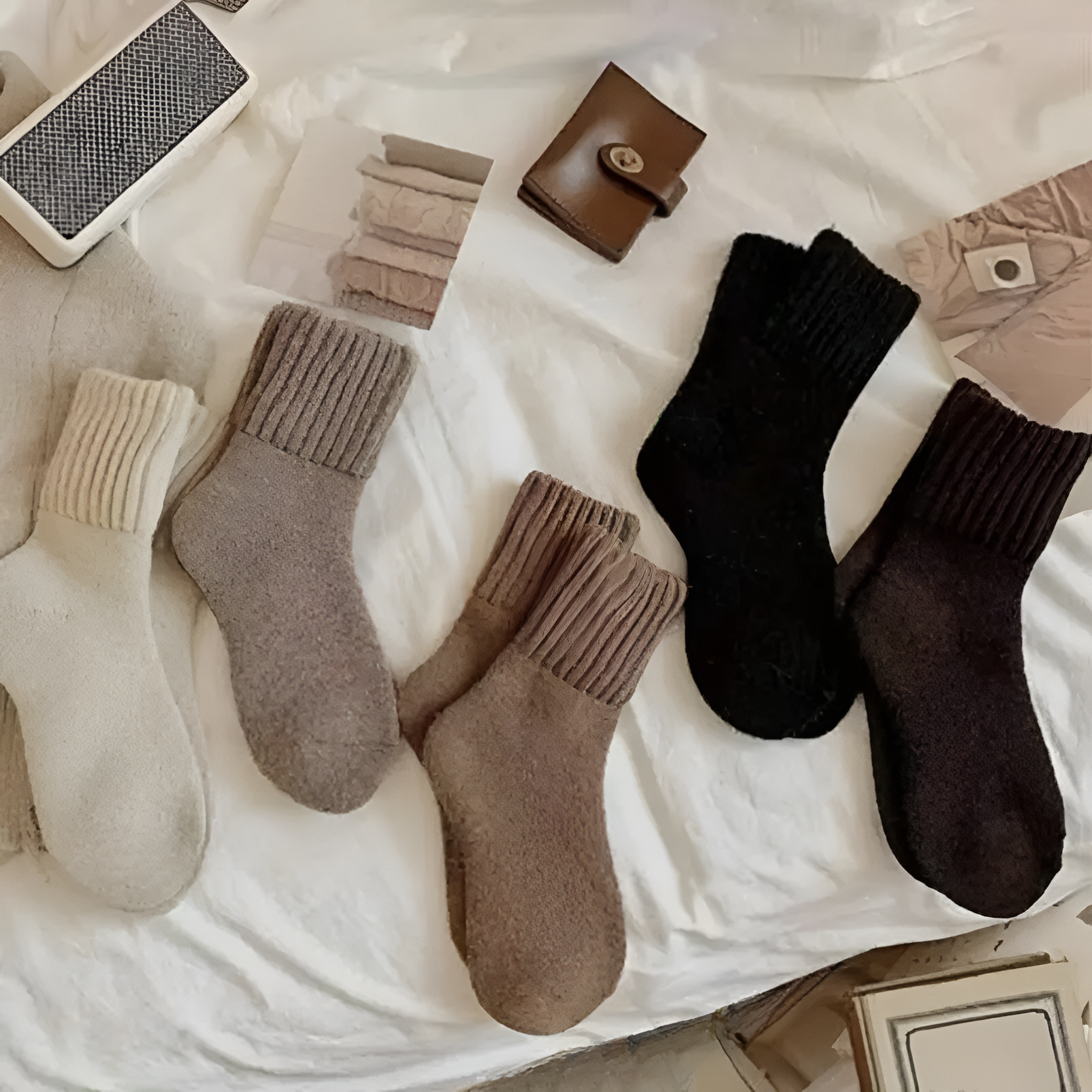 Soft And Warm Mid Length Socks For Women5 Pairs of Soft And Warm Mid Length Socks For Women - Image 3