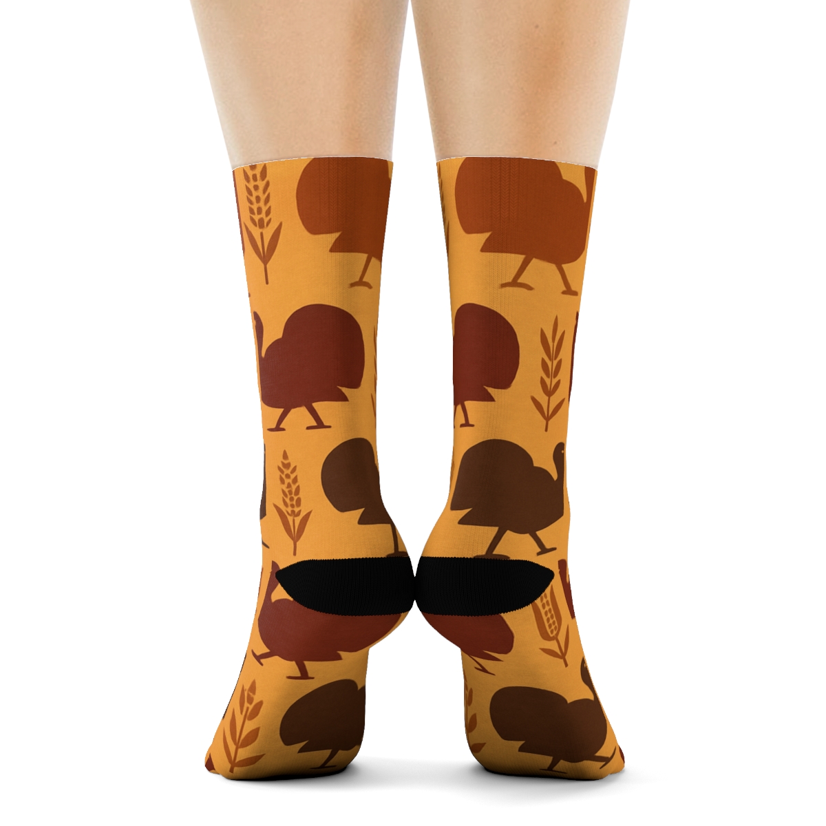 Harvest Field With Turkey Silhouette Tessellation stylish athletic crew socks