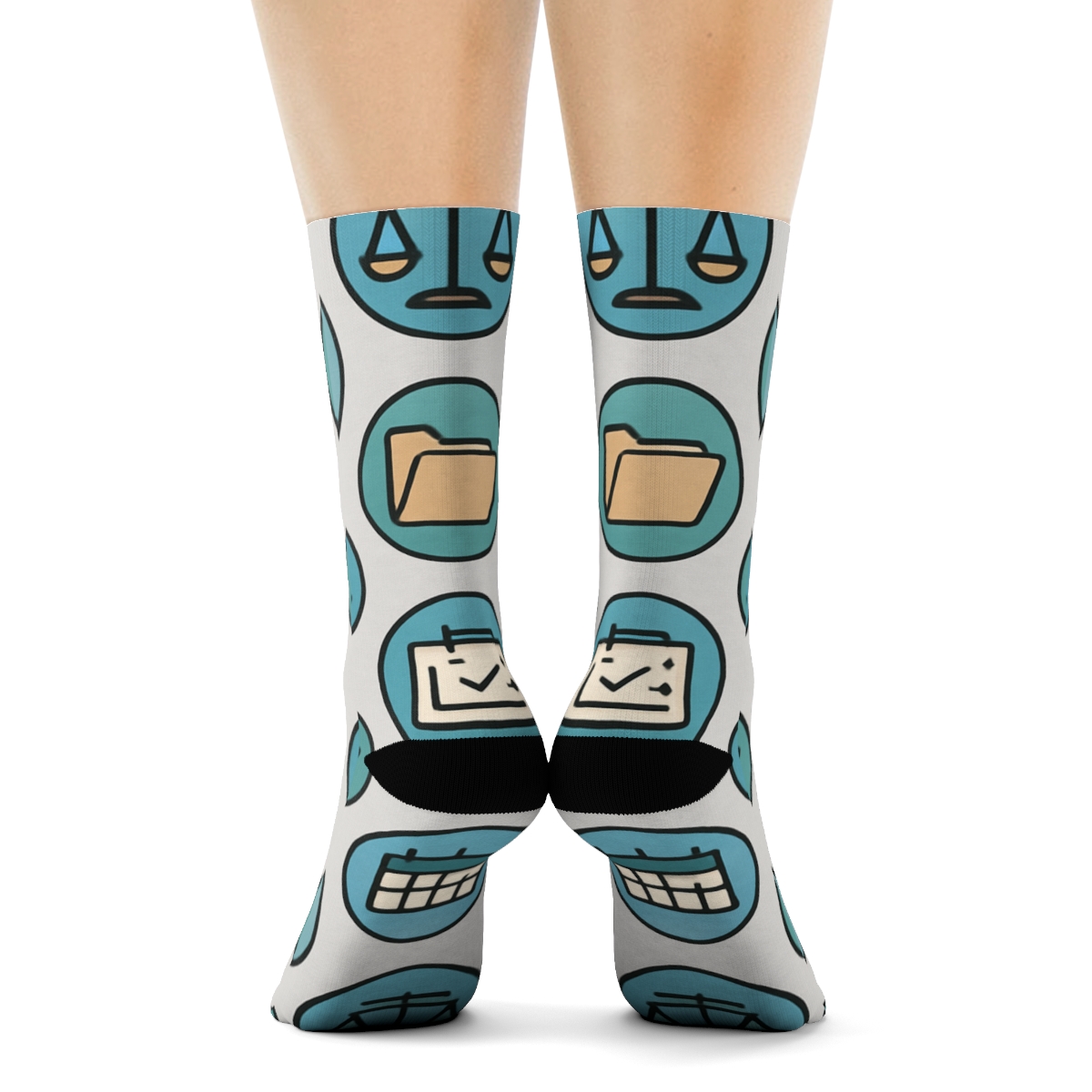 Community Circles With Probation Officer Icons Constellation trendy patterned crew socks