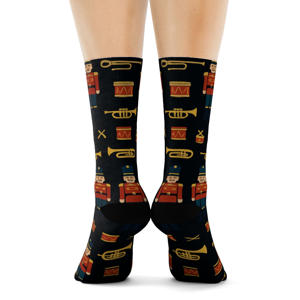 Nutcracker Parade Holiday Bands premium sports crew socks