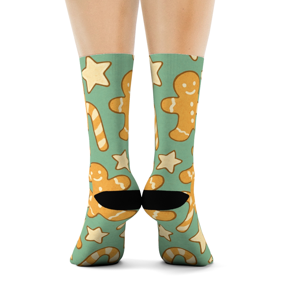 Gingerbread Men Scatter Xmas personalized crew socks