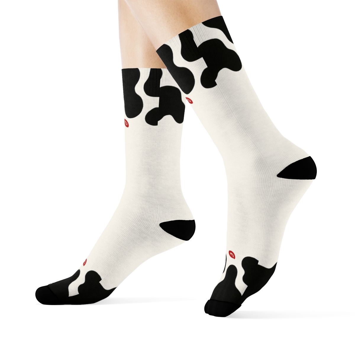 Bandana Border Cow Spot Parade stylish athletic crew socks
