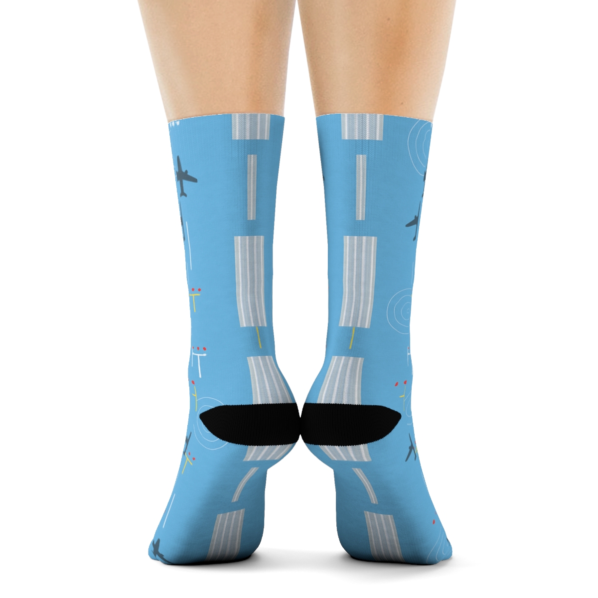 Sky Lanes Grid Pattern For Air Traffic Controller stylish athletic crew socks